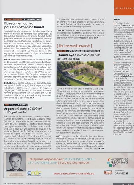 Le magazine Bref s’attarde sur l’actualité du groupe BURDET.